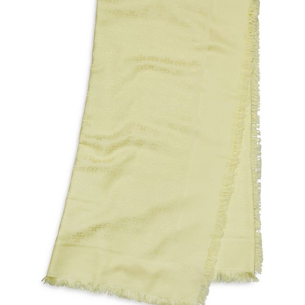 Tory Burch Logo Jacquard Traveler Blend Scarf NEW